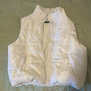 White puffer vest
